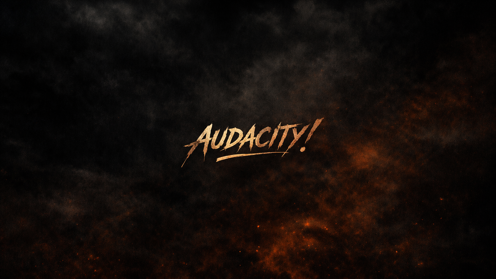 Audacity artwork with smoky black and orange texture